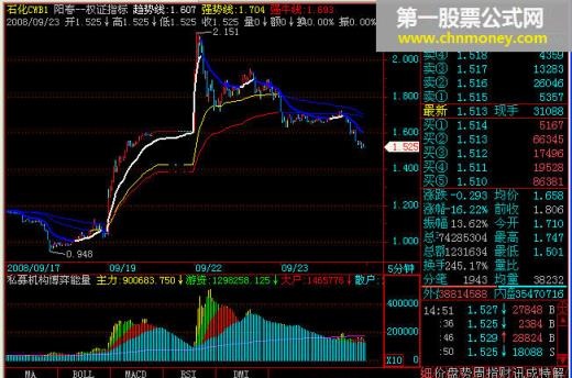 [飞狐大智慧大智慧l2通达信同花顺解密版]阳春-权证指标(大全版)