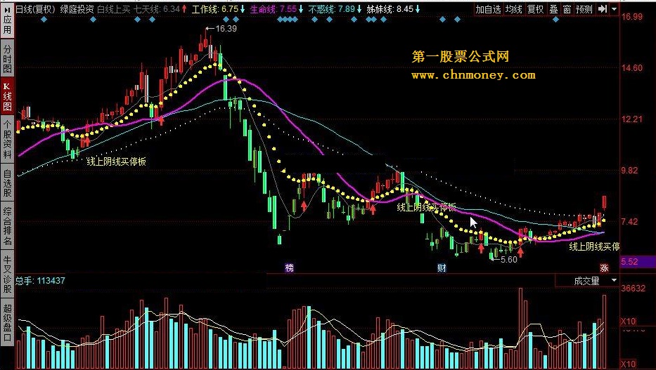 白线上方持有，红线为生命线