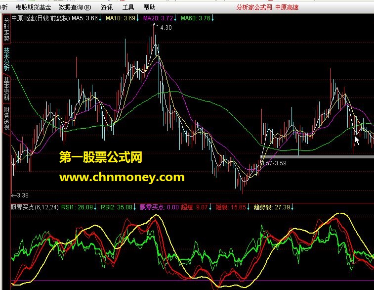 飘零买点及出现紫线上突时做个选股公式