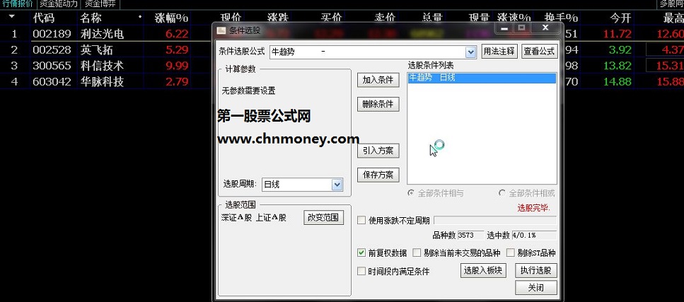 牛趋势选股（指标 副图 通达信 贴图）无未来函数！