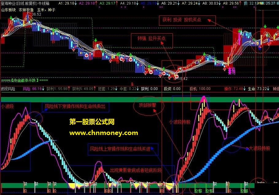 波段风险－－-最牛的波段顶底 一网打尽(源码 副图 贴图 说明)