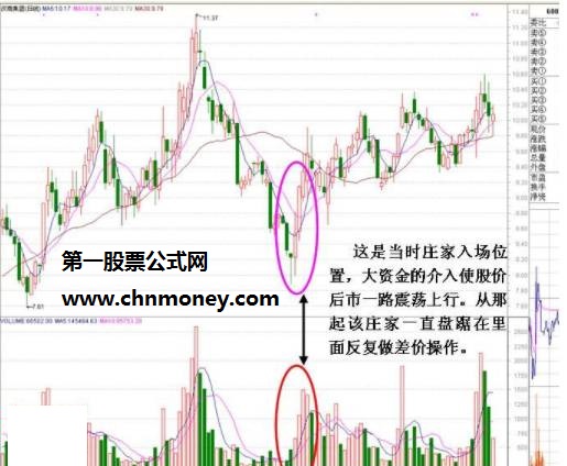 庄家主力大资金的介入使股价后市一路震荡上行