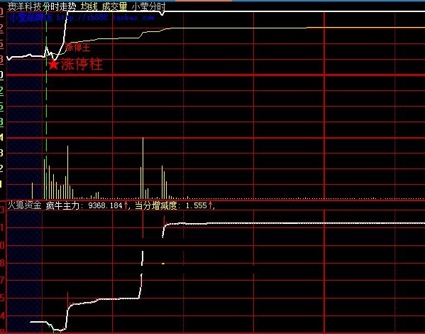 在分时图上增加一个观察主力资金窗口的疯牛主力副图公式