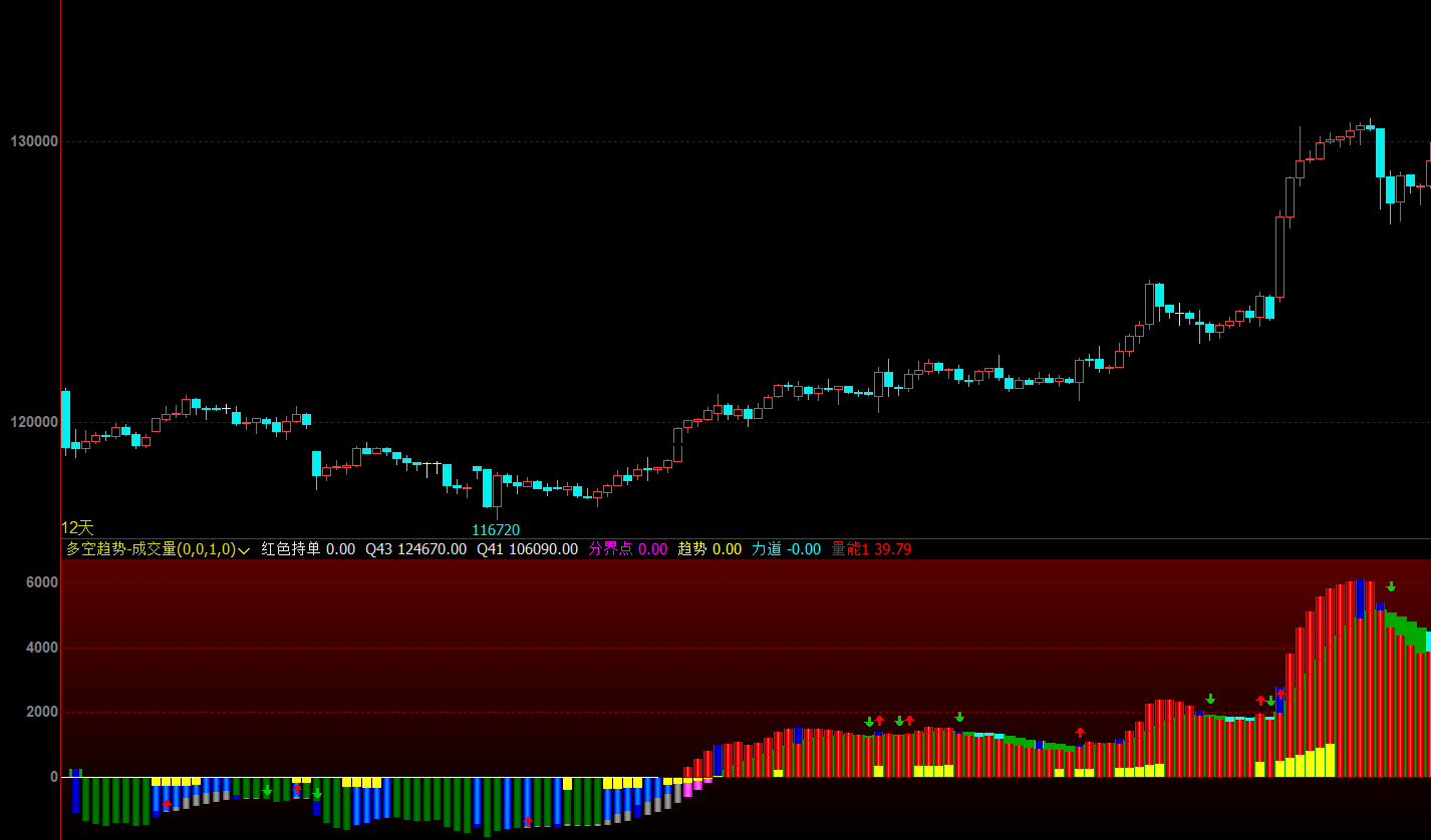 多空趋势-成交量公式 文华财经副图多空成交量指标源码