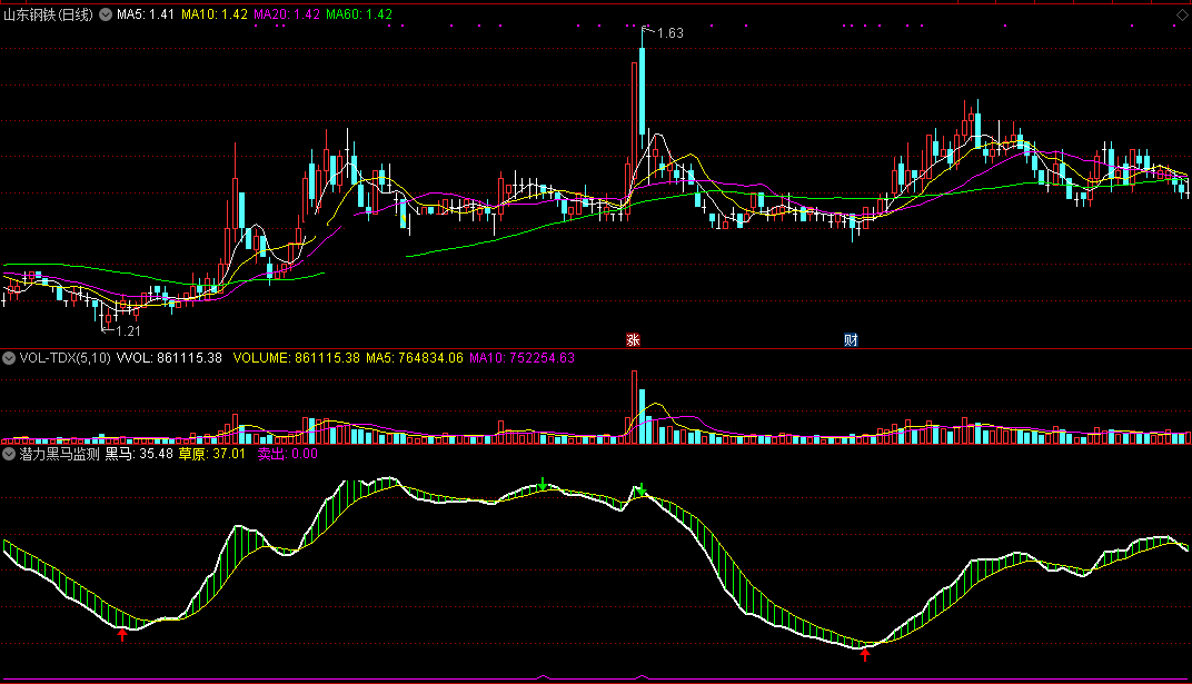 潜力黑马监测指标（副图 通达信 截图）盯着趋势找潜力，黑马出现盈大利