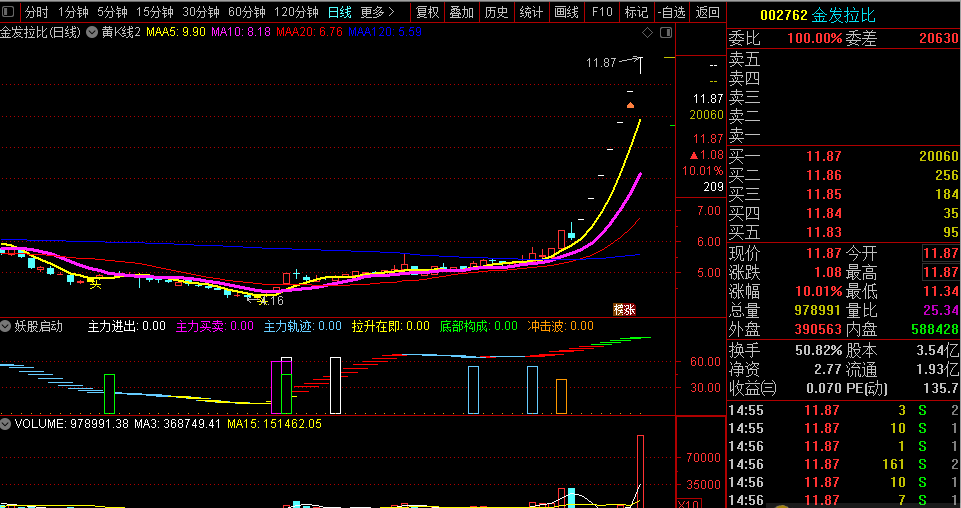 【妖股启动】副图指标（副图 通达信 贴图）紫色框主力买卖，绿色框底部构成