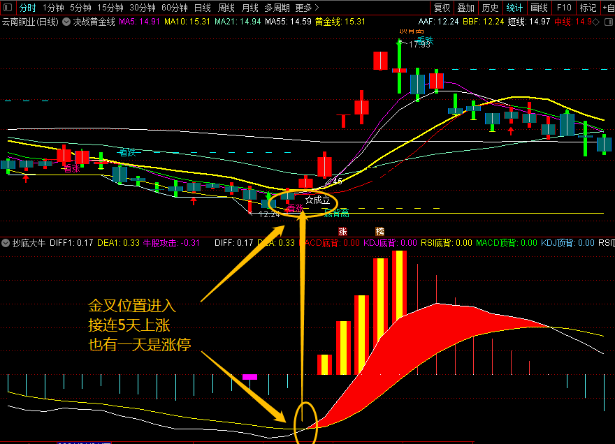 【抄底大牛】抄底王副图预警指标（通达信公式 附图源码 实测图）