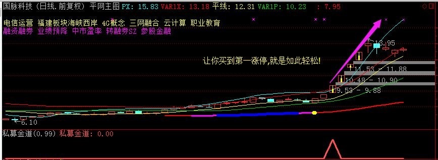 私募金道，追涨暴利吃肉副图指标（通达信 实测图 源码）擒拿200%暴利牛股，捉龙头吃涨停板神器