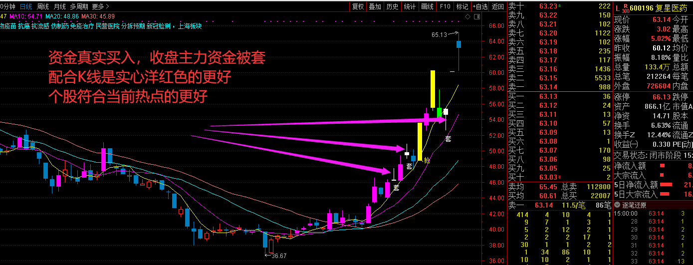 主力资金被套跟随买入等拉升（主图 通达信 副图 选股 贴图）需level2数据ddx支持，无未来不加密