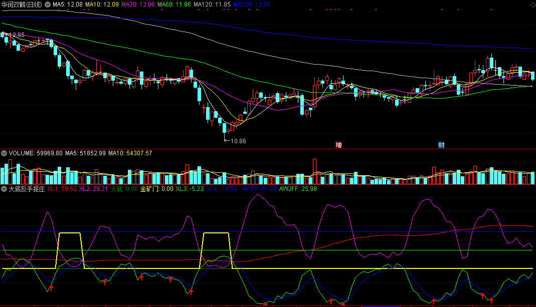 大底反手捉庄副图指标，洗盘结束现大底，信号一出就捉庄