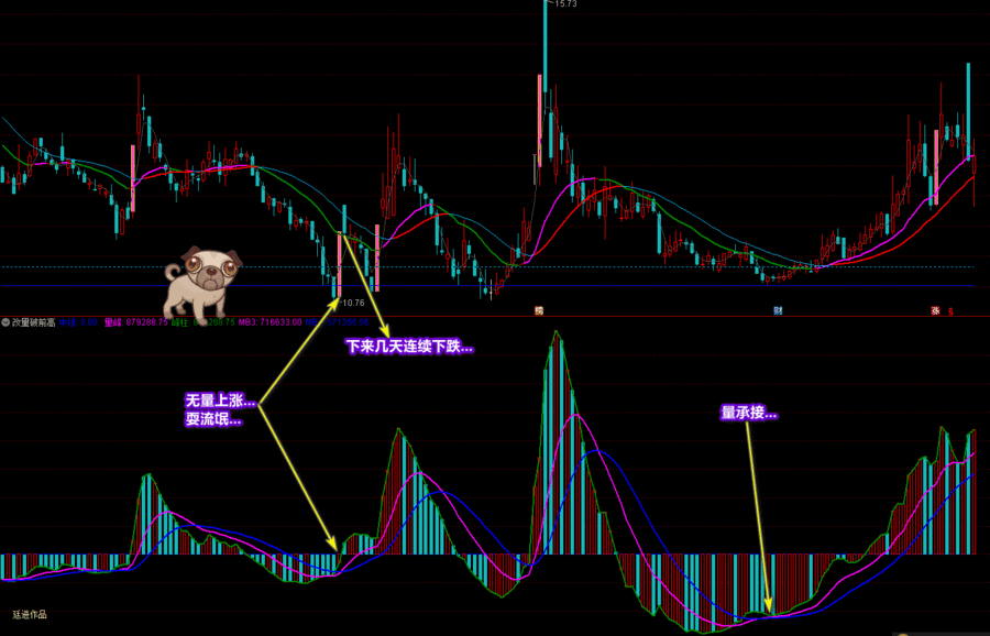 廷进《改量破前高》又一成交量技术性指标（通达信公式 副图 实测图 源码 不加密）