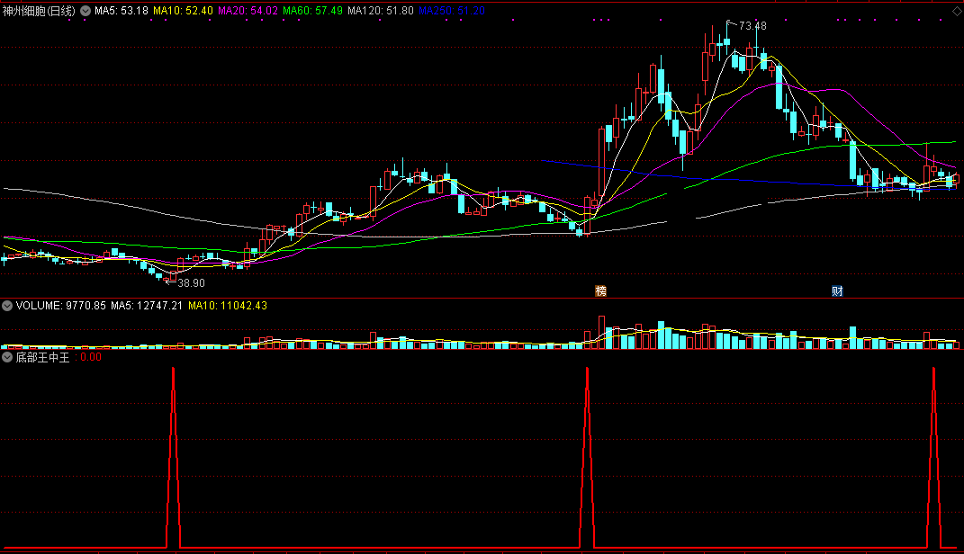底部王中王战法副图/选股指标，阳线右肩十字长，切入准是王中王！