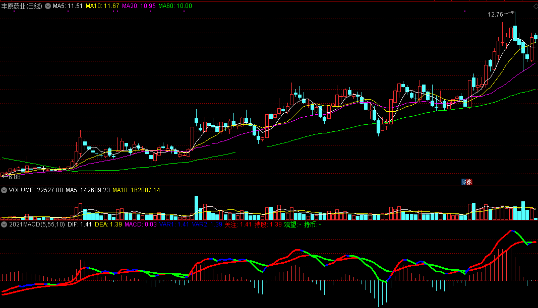 新鲜出炉！2021macd副图指标，简洁而不简单，看趋势更明朗！