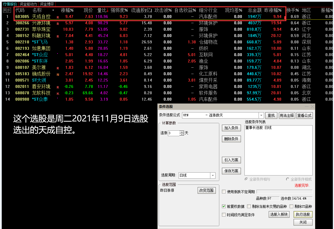 最牛杰作 董事长指标打板专用副图/选股指标 信号胜率高 可以天天做打板 连扳涨停票