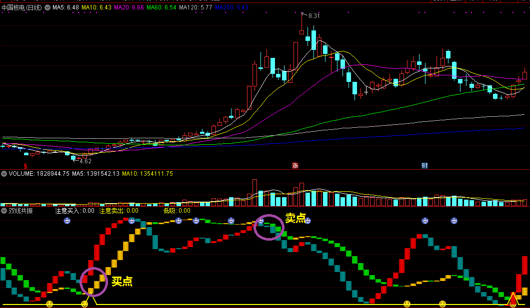 通达信/大智慧通用《双线共振》，非常好用的极品指标，无未来函数副图指标！
