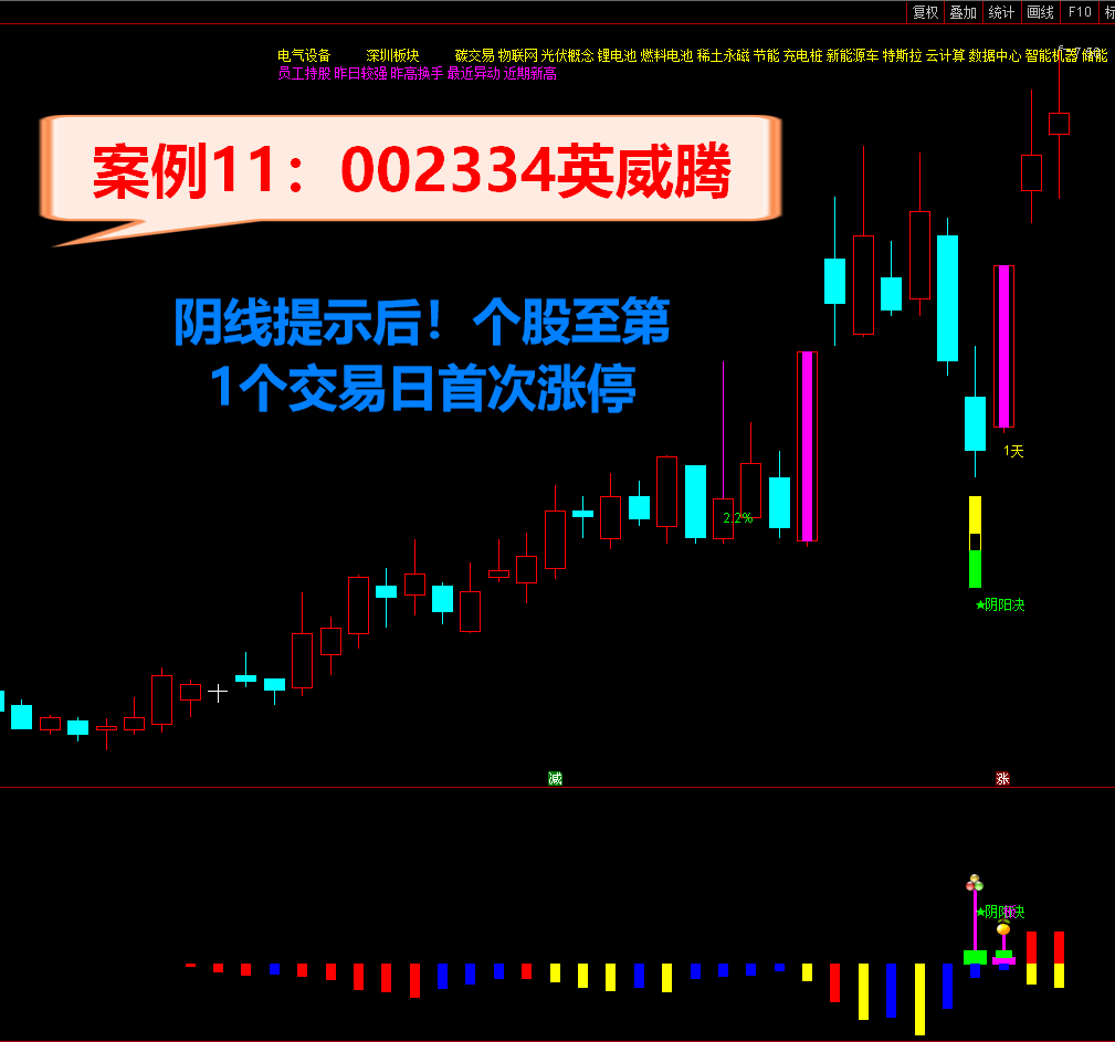 2021阴阳决指标 胜率97.3% 短线操作必备利器 《♂尾盘阴线介入♀预报涨停♂》 原创设计