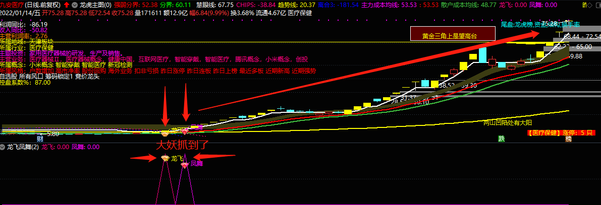 龙飞凤舞副图/选股指标，让妖股一个也无法逃脱！