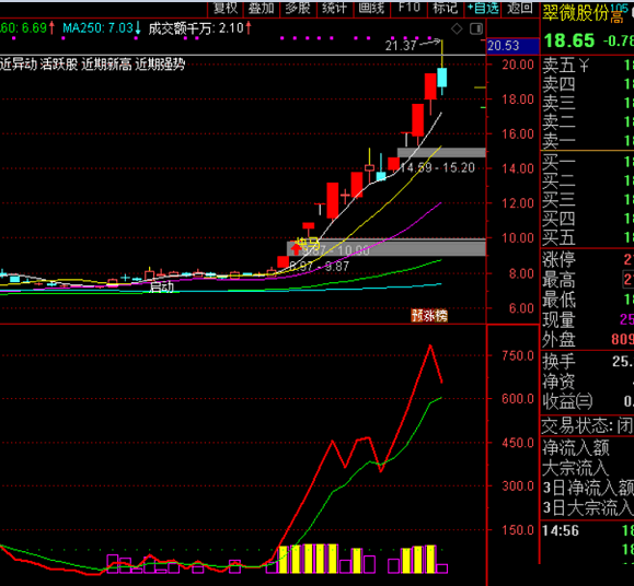 主力活跃度 通达信副图指标 源码