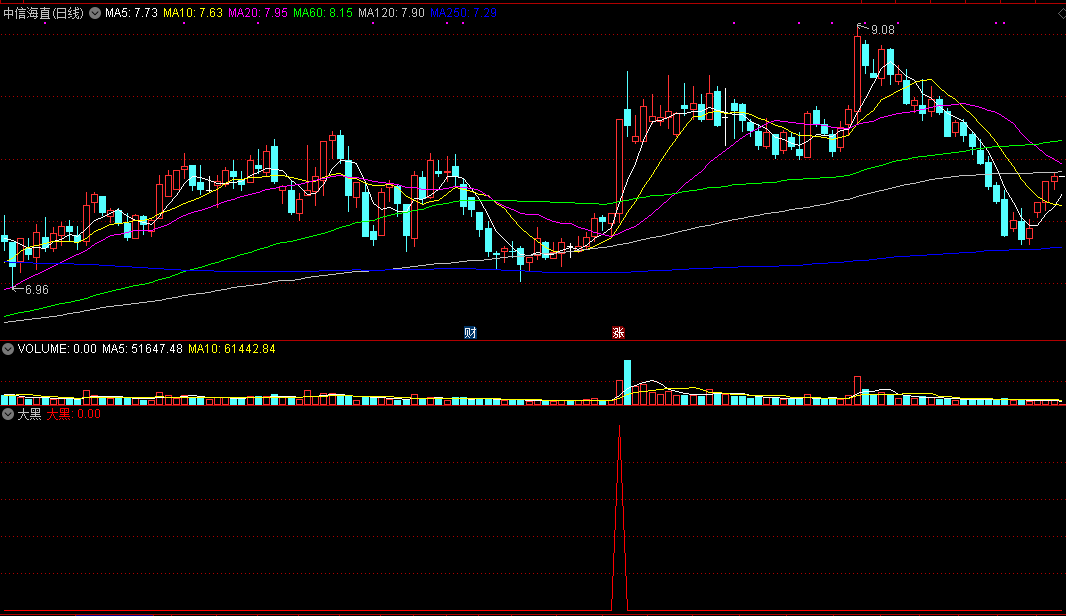 大黑副图指标 捕捉强势起涨点 通达信 源码 实测图