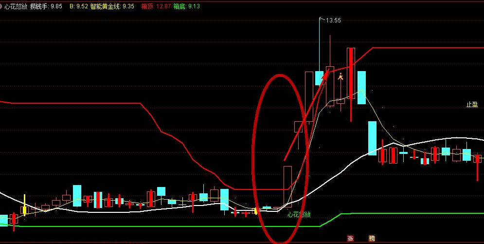 心花怒放主图/选股指标 反弹预警 通达信 源码 实测图