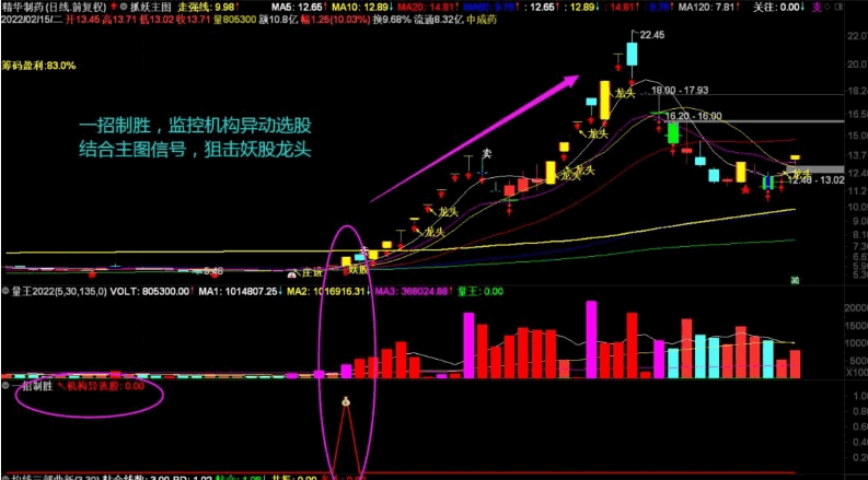 【一招制胜】机构异选股 监控股价异动 配合均线三部曲使用 捕捉异动点