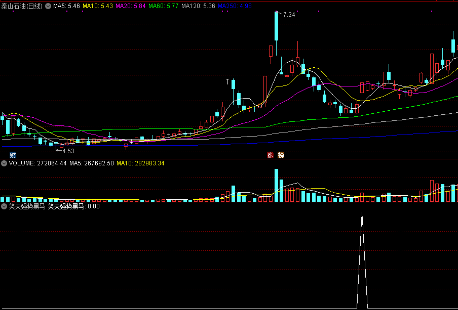 笑天强势黑马副图/选股指标 通达信 源码 实测图