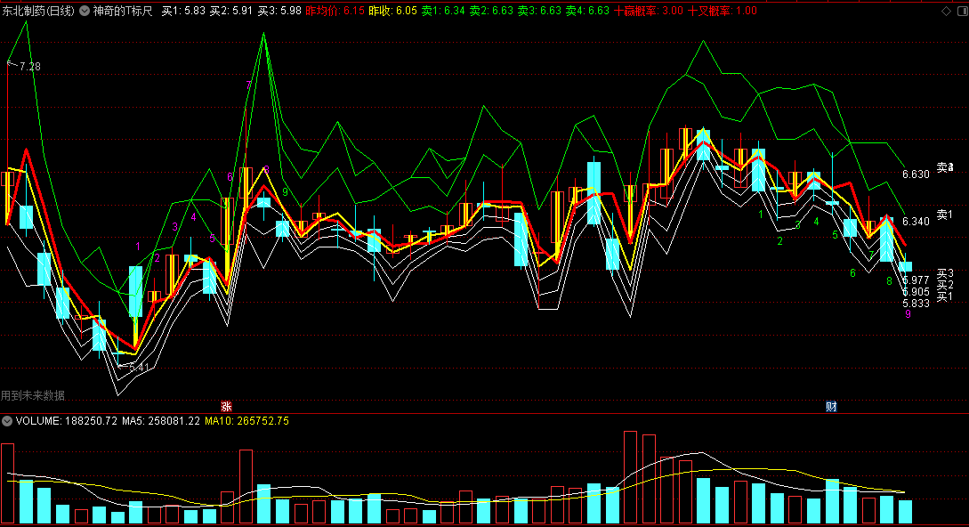 神奇的t标尺，根据日线预测支撑买点和高抛卖点，低位挂单买入！