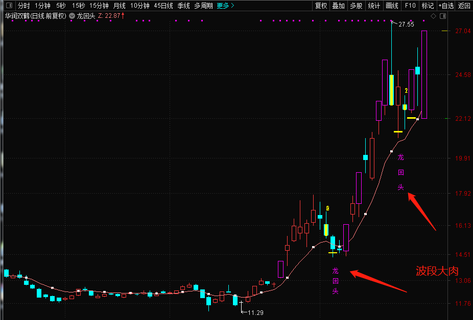 通达信龙回头主图/副图/选股指标，短线战法 低位上车 回头吃肉 妖股不错过！