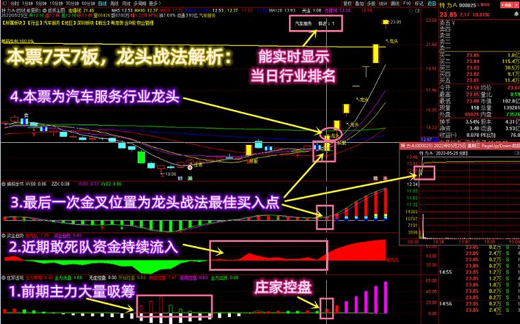 【龙头战法必备神器】vip珍藏版捉妖主图指标，是否为行业龙头及当日排名实时显示！