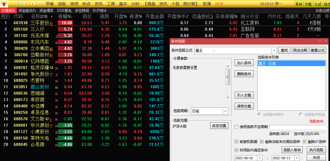 通达信华仔竞价排序选股公式，量价为王，解密源码分享！