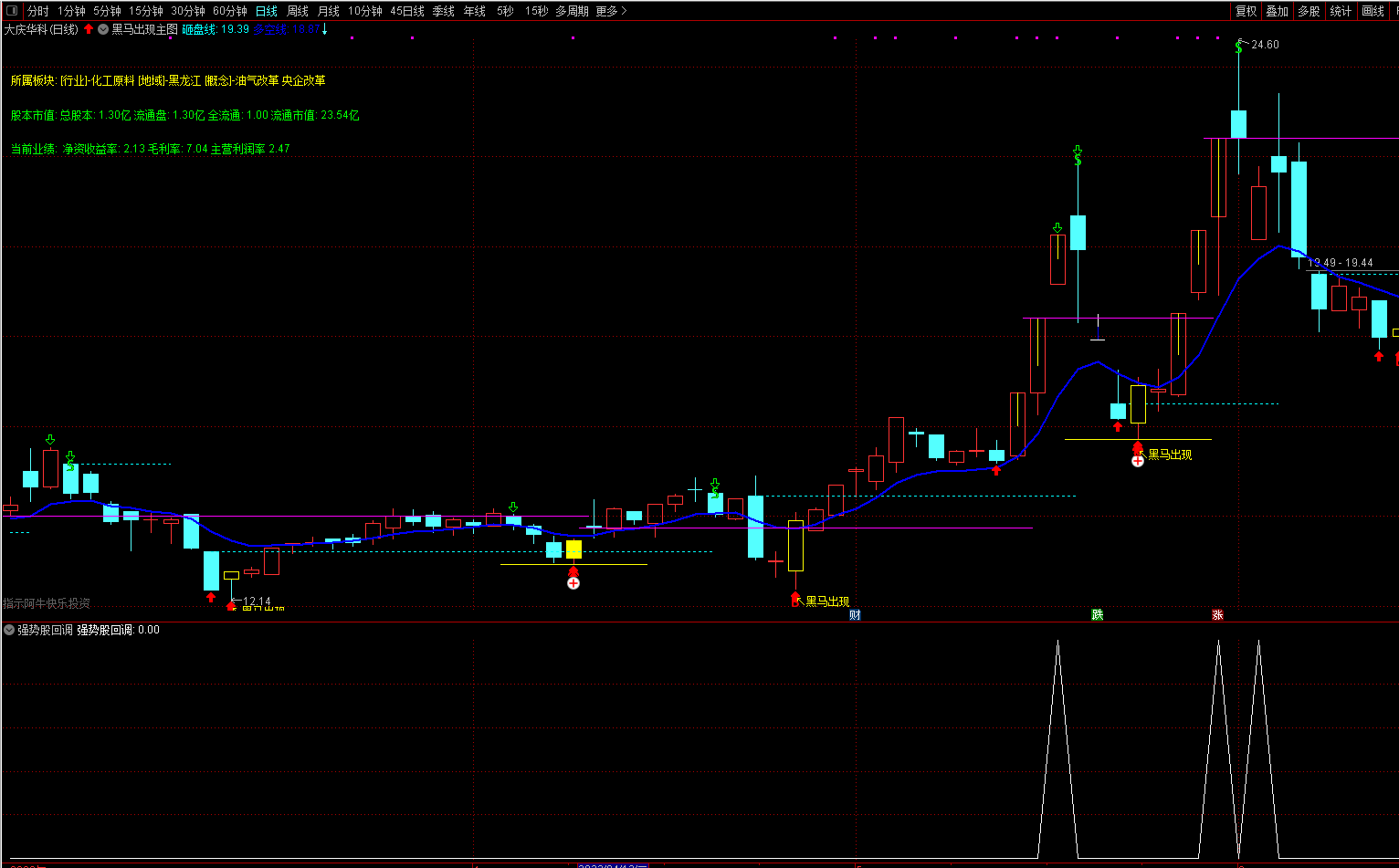 黑马出现主图指标，抓连板的指标，能抓涨停板板！