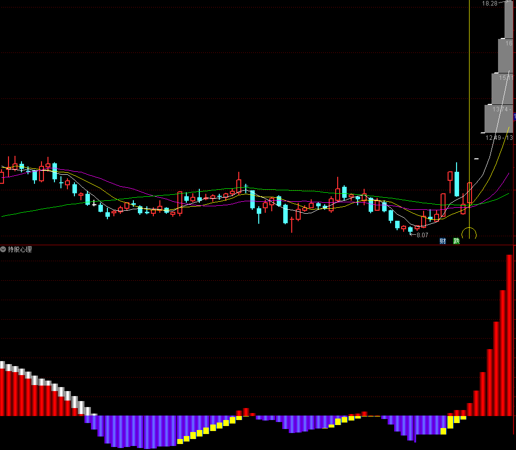 【持股心理】副图指标，让你持股有目标有毅力，通达信，太初殿作品，源码无未来
