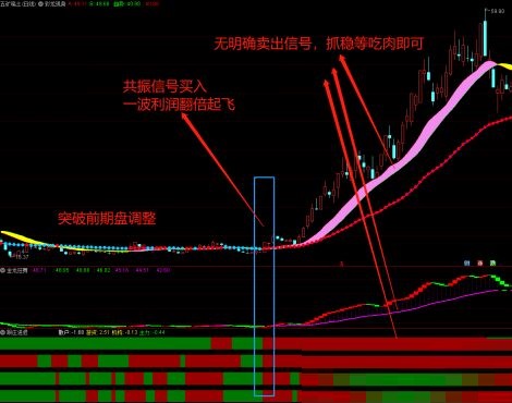 〖彩龙擒牛〗套装指标 把握起爆点行情 彩龙主图+金龙狂舞副图+跟庄进退副图 通达信 源码