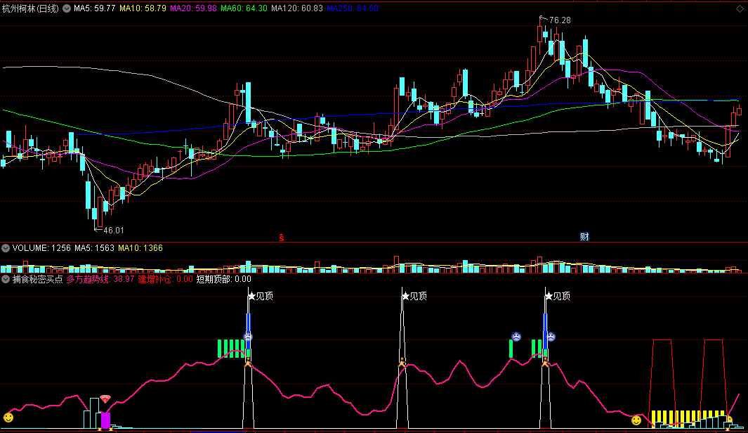 捕食秘密买点副图指标 股价底部警戒 启动在即 短线突击 通达信 源码
