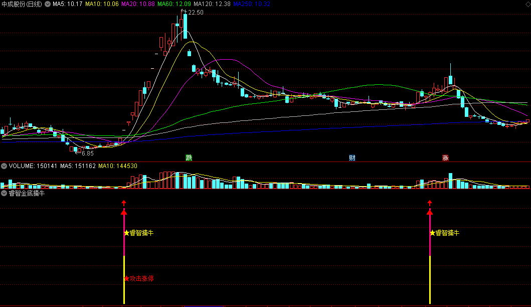 睿智金底擒牛副图/选股指标 擒拿强势冲涨停 通达信 源码