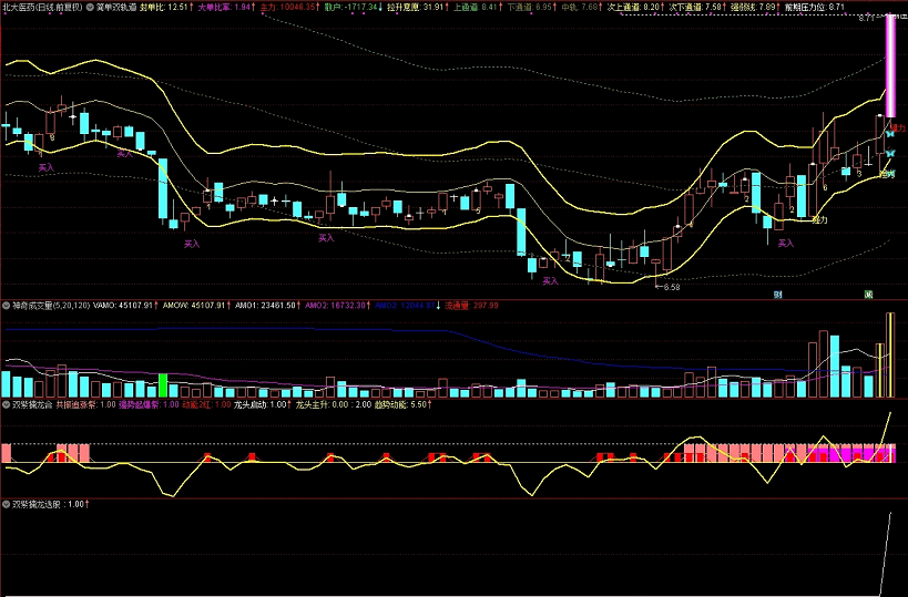 〖双紫擒龙三合一〗副图/选股指标 轻松抓牛 共振追涨 通达信 贴图 无未来 加密