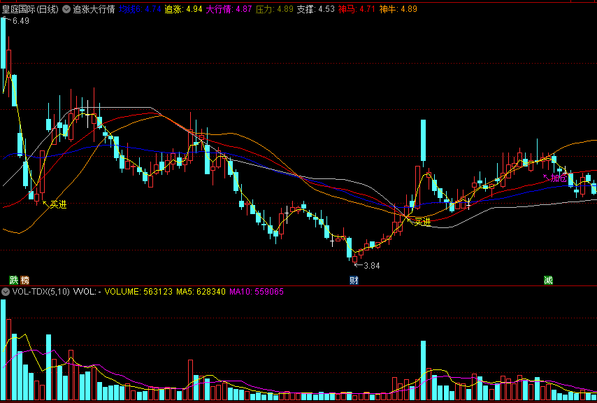 〖追涨大行情〗主图指标 庄家控盘 追击神牛神马行情 通达信 源码