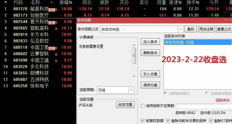 〖改变方向〗副图/选股指标 盘中预警盘后选股都可以 有足够的进场时间 通达信 源码