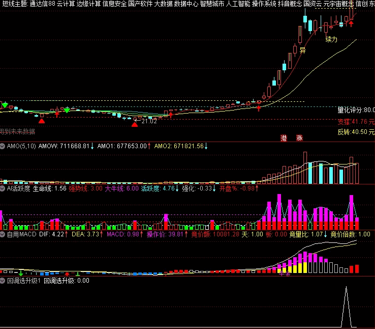 〖回调选升级〗副图/选股指标 结合盘中大资金动向 成功率会更高 通达信 源码