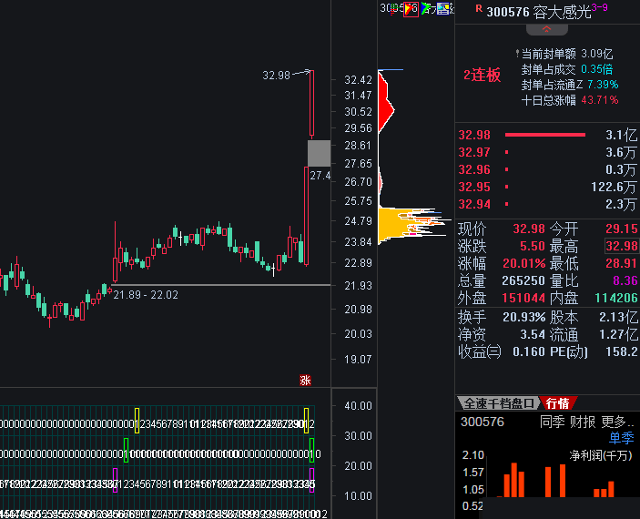 〖量化异动〗副图指标 涨幅放大提醒 主要针对20%个股使用 通达信 源码