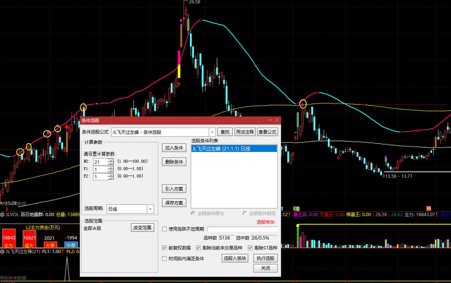 〖JL飞天过左峰〗副图/选股指标 新规下主力操盘无处遁形 内含JL飞天主图信号 通达信 源码