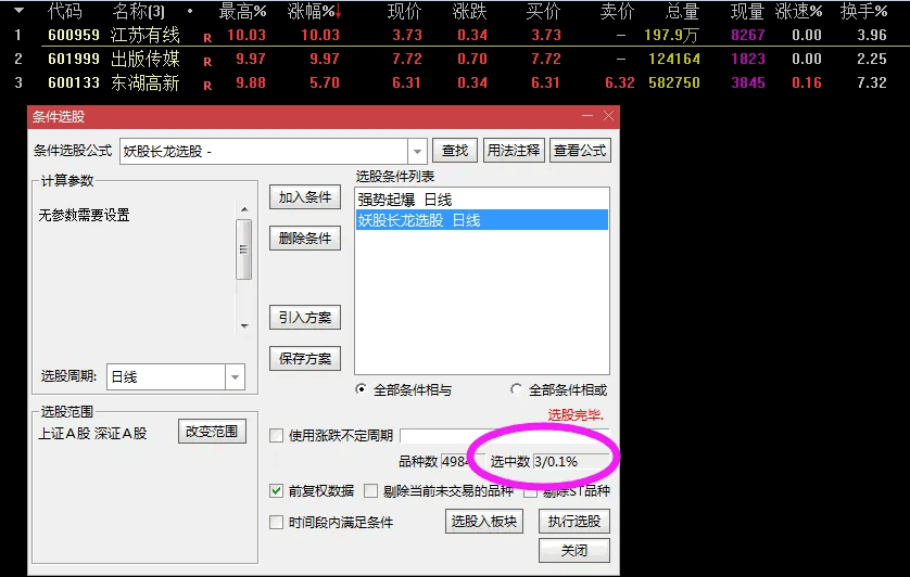 五一大礼！精品抓翻倍大牛！〖妖股长龙〗主图/副图/选股指标 盘中预警抓当天涨停 中国科传、曲江文旅有信号 通达信 源码