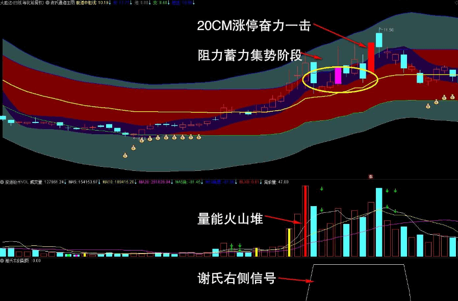 〖谢氏右侧战法〗主图/副图/选股指标 股道右侧战法 深挖低位补涨股票 短线题材神助力工具 通达信 源码