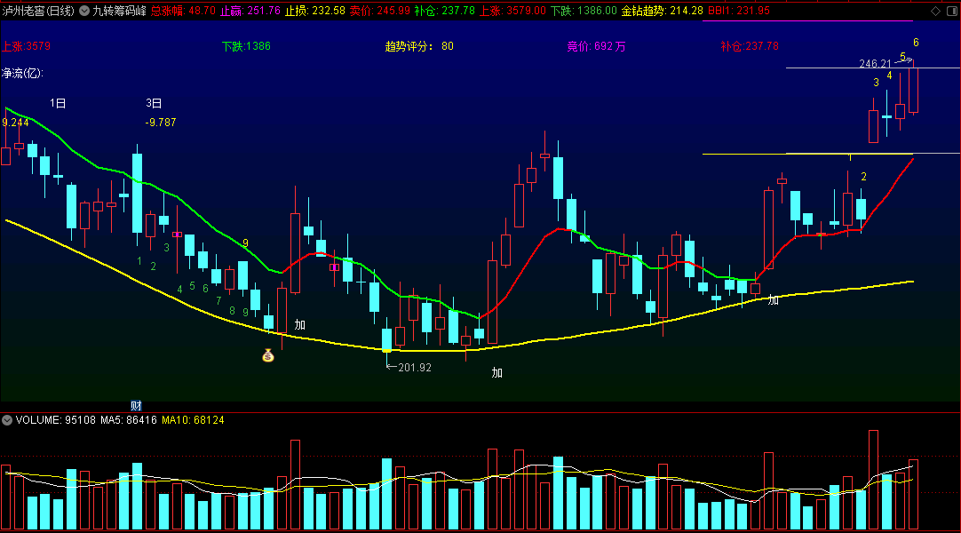 〖九转筹码峰〗主图指标 回调峰回路转 低位走强前介入 通达信 源码