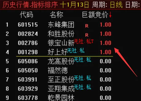 〖巨额竞价〗竞价选股指标 数据全天不变 稳定走牛 通达信 源码