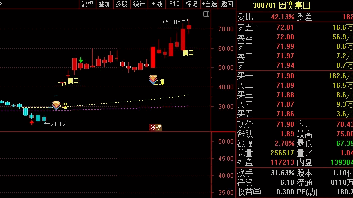 精品〖DK出击〗主图指标 仿东财主图 加上了一个黑马起爆信号 无未来 通达信 源码