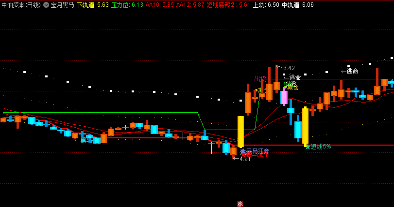 短期底部和历史大底找出黑马趋势的宝月黑马副图公式