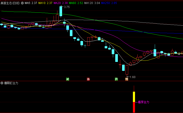 胜率达95%的〖鹰眼盯主力〗副图/选股指标 精准盯紧主力 与主力同吃同住 包含WINNER 通达信 源码