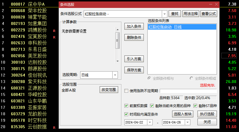 挖坑系列〖红股拉涨启动〗副图/选股指标 红双线柱出现即可介入 无未来 通达信 源码
