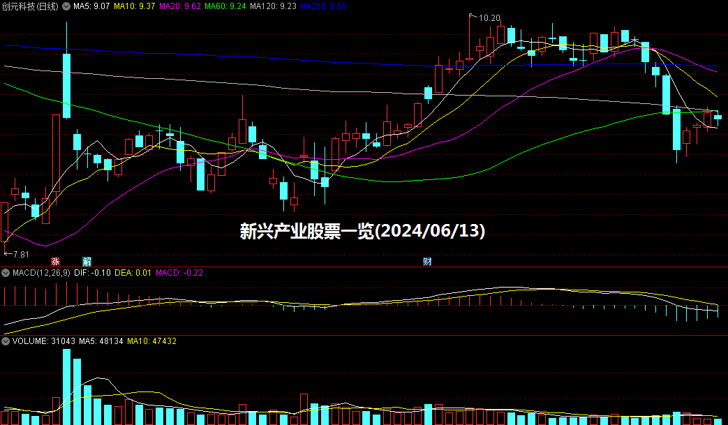 新兴产业股票一览(2024/06/13)